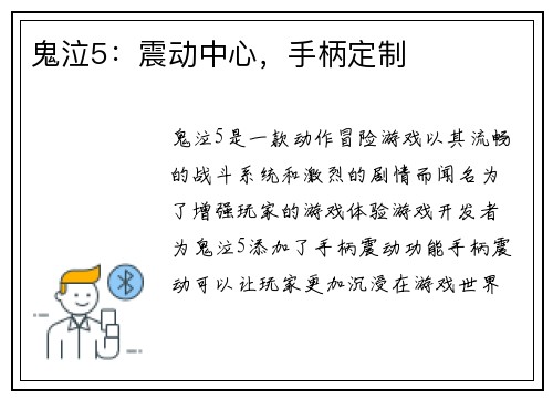 鬼泣5：震动中心，手柄定制