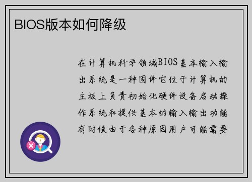 BIOS版本如何降级
